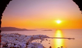 Isla de Mykonos Grecia al amanecer